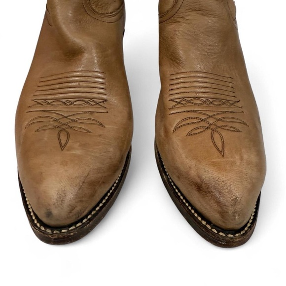 Vintage 90s Dan Post 16537 Tan Leather Western Boots | Made in USA | Men’s 11D - Picture 5 of 10